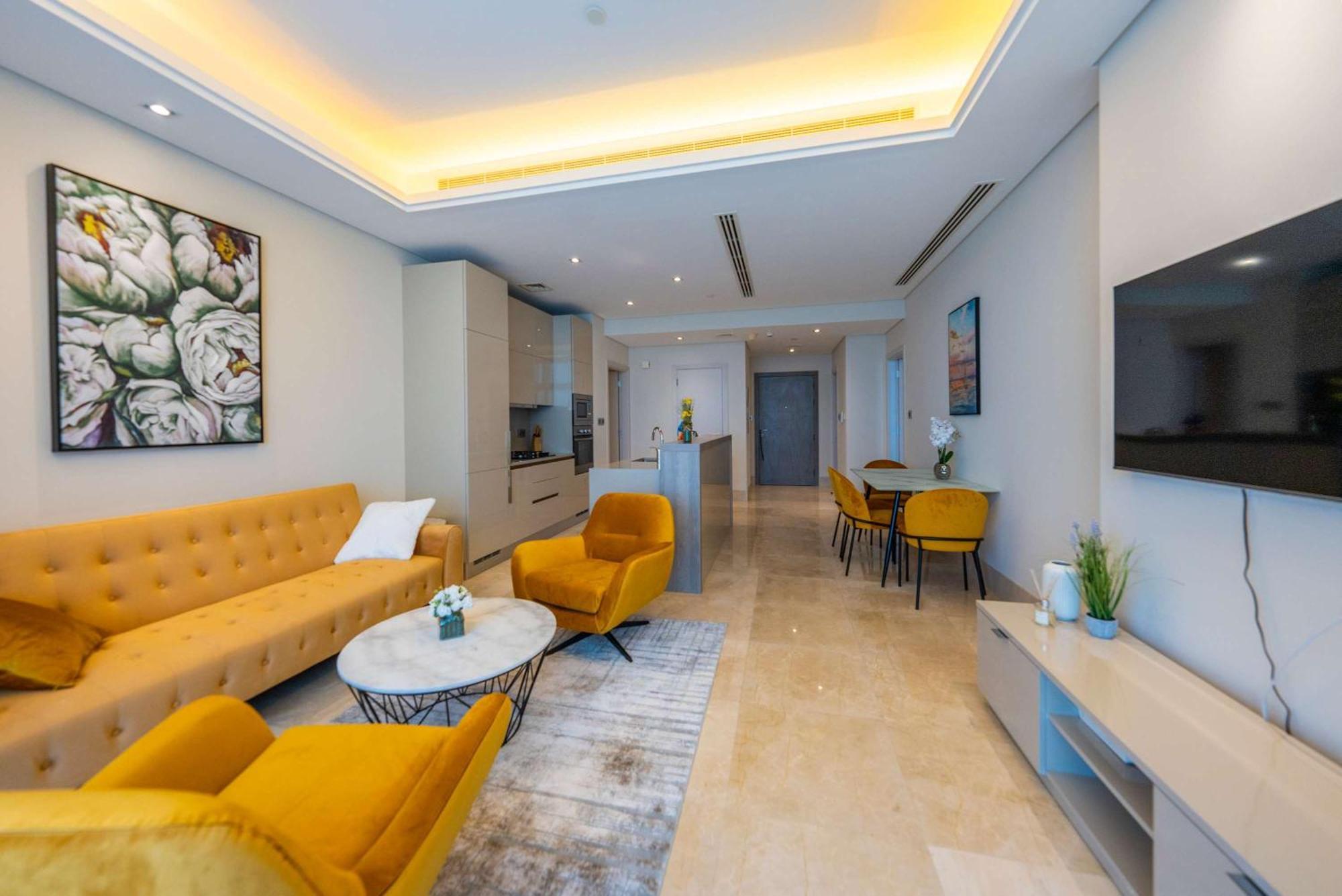 Spacious Beachfront 2 Bedroom Apartment - The 8 Dubai Dış mekan fotoğraf